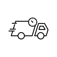 Delivery symbol , truck icon, clock icon. Design vector illustration