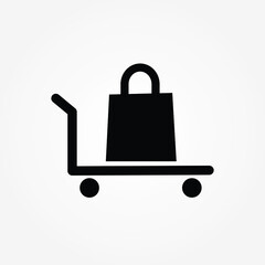 Handcart shopping icon vector illustration