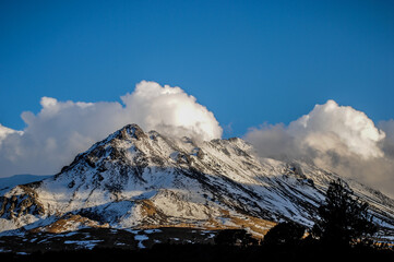 snowy toluca with blue sky