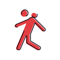 Soccer player with ball line and fill style icon vector design