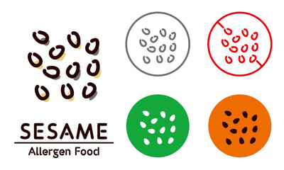 Fototapeta premium Sesame icon / food allergy, allergen