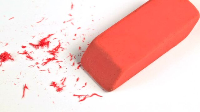 Pencil eraser and eraser leftovers
