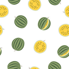 Yellow Watermelon. Vector Illustration EPS