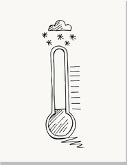 Sketch of  Thermometer icon 