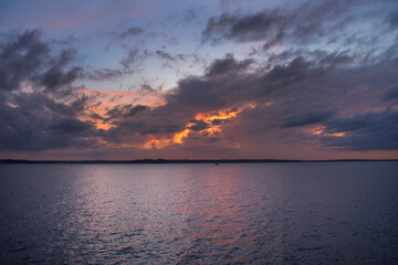 sunset over the lake
