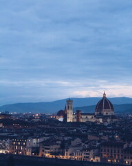 View of Santa Maria del Fiore Cathedral from the Piazzale Michelangelo, Florence, Tuscany, Italy 