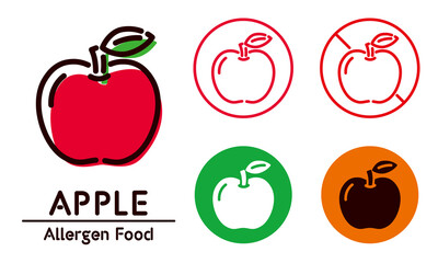 Apple icon / food allergy, allergen