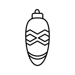 Christmas Bulb Line Icon Vector Illustration Isolated on White Background. Christmas Ball Icon