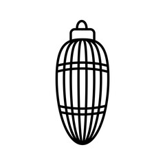 Christmas Bulb Line Icon Vector Illustration Isolated on White Background. Christmas Ball Icon