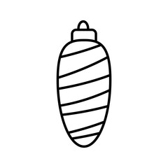 Christmas Bulb Line Icon Vector Illustration Isolated on White Background. Christmas Ball Icon