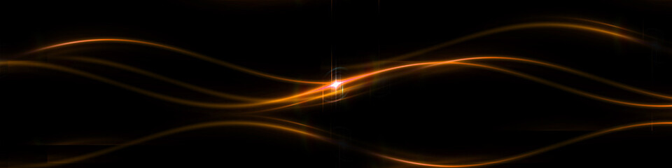 Glow light curved rays on a dark background, Futuristic wave flash,  Glowing neon spiral.