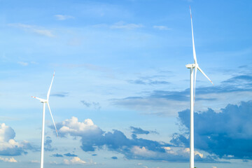 Wind turbines generating electricity