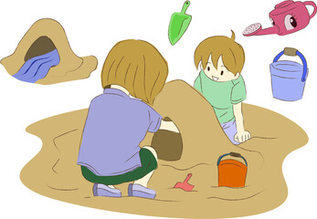 子供砂遊び