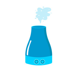 Humidifier device for cleaning and humidifying air for the home. Illustration on a white background.