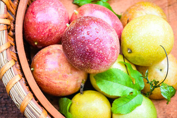 passion fruit in basket