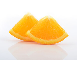 orange slice, clipping path, isolated on white background full depth of field
