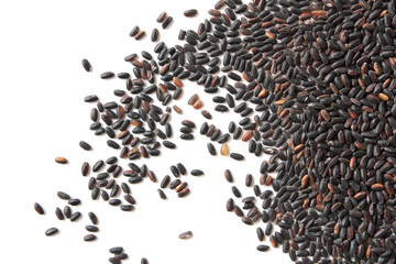 Black rice isolated on white background