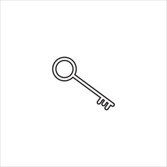 Key security line icon vector