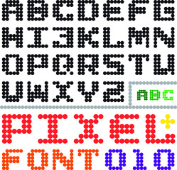 Round Dot Techno grid Typeface for display font, pixel look, and simple, stylish character.
