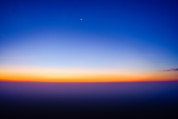 Fototapeta na wymiar sunrise whit crescent moon