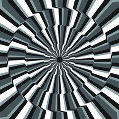 Spiral Optical Illusion - black and white background