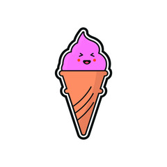 happy ice cream cartoon