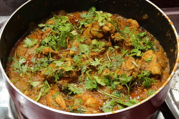 Sliced Chicken Curry On The White Background