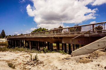 Industrial Bridge Underpass Blue Sky