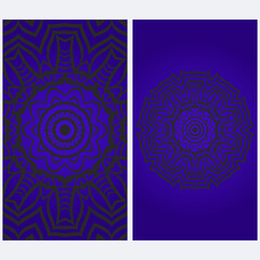 Templates card with mandala design. Vector illustration. For visit card, business, greeting card invitation