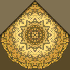 Luxury background. with gold mandala Vector card template.