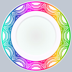 Handdrawn Pattern With Round Floral Ornament. Vector Illustration.