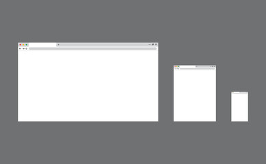 Browser flat web template for desktop, tablet and mobile devices