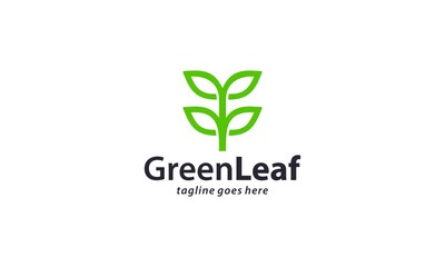 Creative and modern green leaf for natural and environment logo design vector editable	
