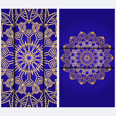 Visit Card Template With Floral Mandala Pattern. Vector Template. Islam, Arabic, Indian, Mexican Ottoman Motifs. Hand Drawn Background.