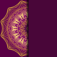 Card with mandala. Vector. Oriental design for Christmas party invitation, Ramadan holiday, New year greeting, beauty spa salon, wedding