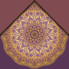 Template Greeting Card, Invitation. Mandala Design. Vector Illustration.