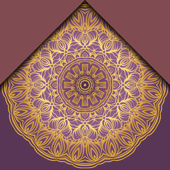 Template Greeting Card, Invitation. Mandala Design. Vector Illustration.