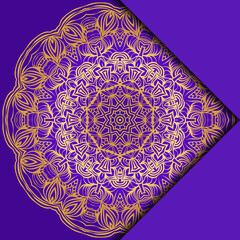 Card Template With Mandala Pattern. For Business Card, Meditation Class. Illustration. Vector