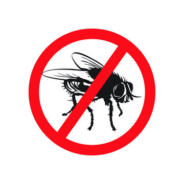 recommend clip art: Warning sign stop the flies. Prohibition sign insect pest