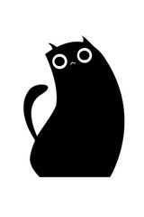 black cat on white background