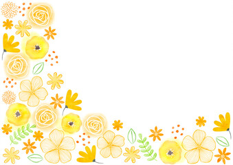 ふんわり感のある花のフレーム