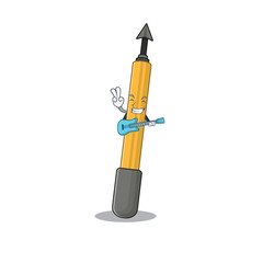 Snorkeling arrow musician cartoon design playing a guitar