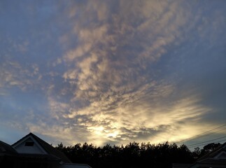 Clouds in the sky during twilight.