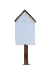 wood sign isolated on white background with clipping path.