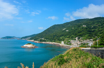 Matsu, Taiwan - JUN 27, 2019: Qinbi Village and Turtle Island at Matsu, Taiwan.