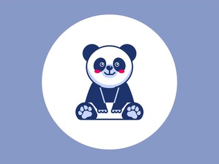 cute panda icon illustration