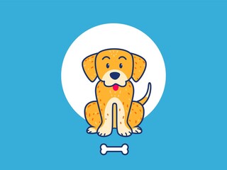 Obraz premium cute dog icon illustration