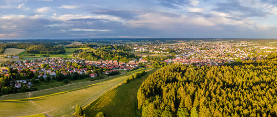 Pfaffenhofen Ilm City view from Top during Summer time before sunset phase