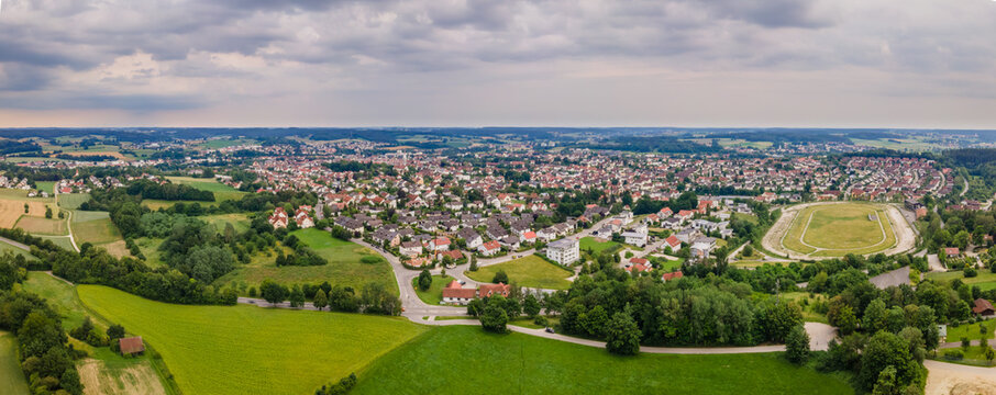 Pfaffenhofen Ilm City view from Top during Summer time before sunset phase