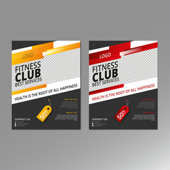 Fitness Club Gym Business, Yoga Business Multipurpose Vector Flyer Template Design